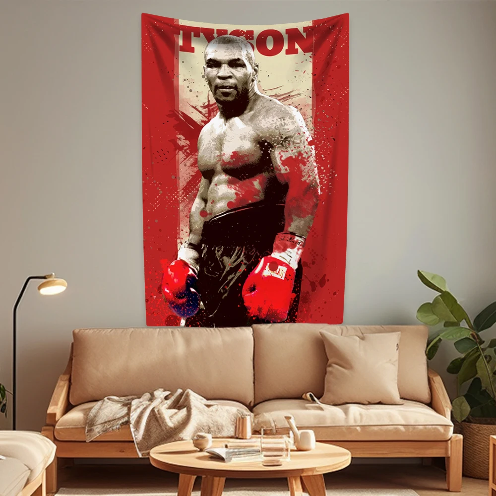 

Гобелен Майка Тайсона, постер чемпиона по боксу, напечатанные настенные ковры, украшение для спальни или дома, вечерние фон