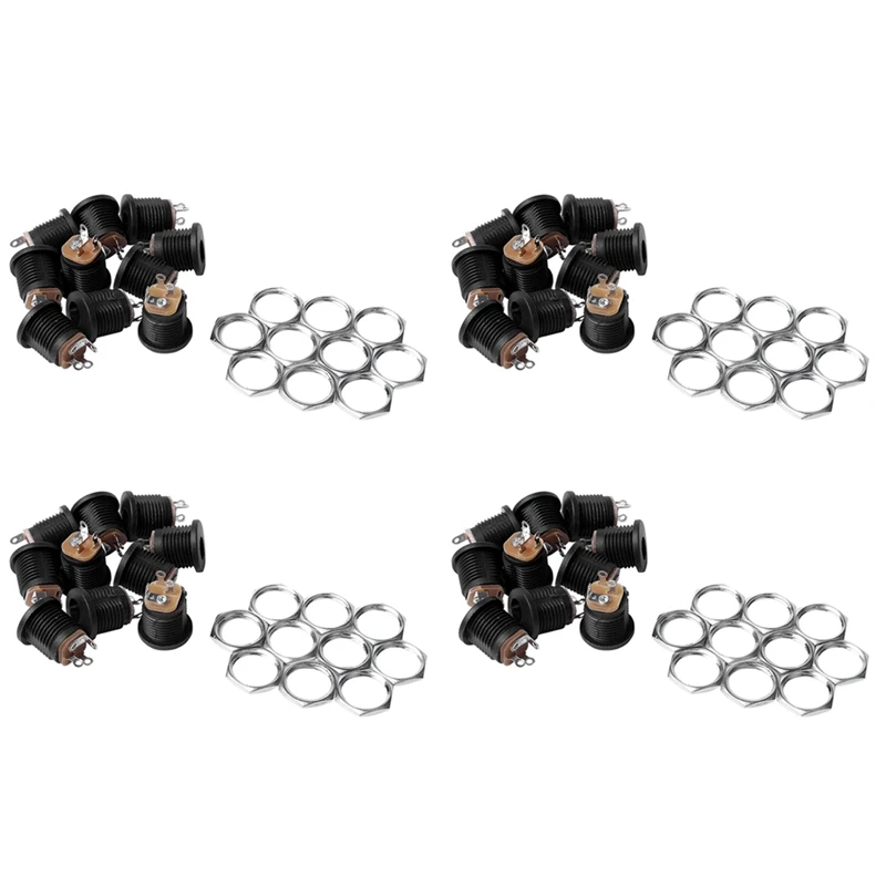 

40 Pcs Panel Mount 2.1X5.5Mm Power Jack DC Socket
