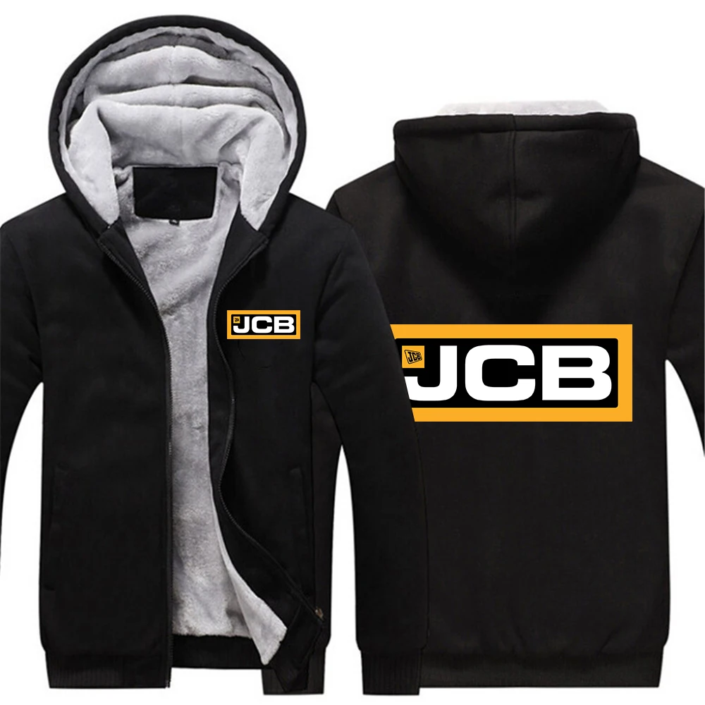 

2022 Midnite Star Excavator Jcb Men Winter Thick Warm Zipper Hoodies Coat Sportwear Male Streetwear Hood Sweatshirts Tops