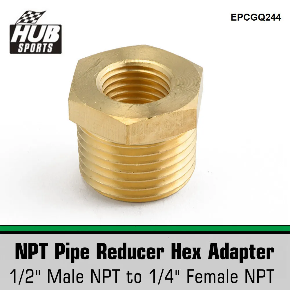 Латунный фитинг HUB sports 1/2 дюйма MNPT x 1/4 FNPT BSP редукционная Шестигранная втулка