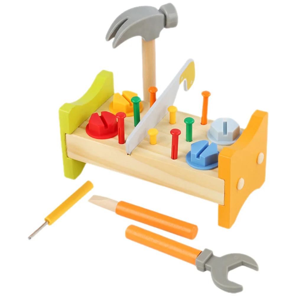 

Tools Pounding Peg Workbench Baby Wooden Hammer Toddler Toys Pretend Plastic Preschool Mini Kids