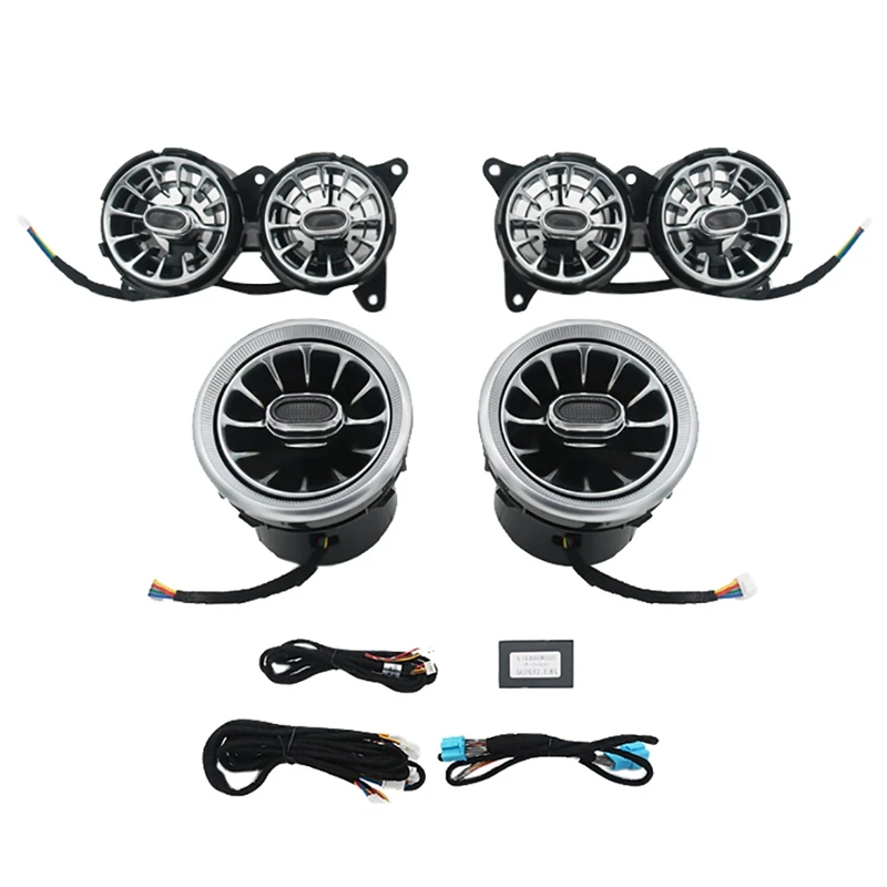 

64 Color Car Turbine Air Outlet Ambient Light A/C Vent Outlet Atmosphere Lamp For Benz S Class W222 2018-2020