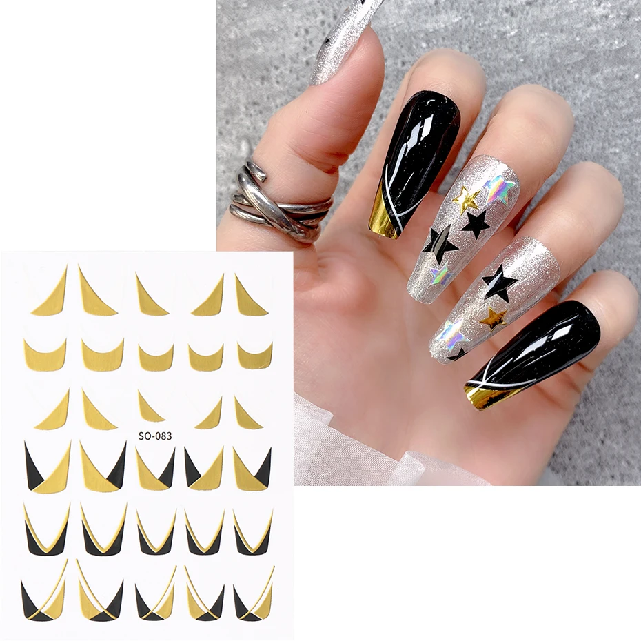 

Лазерные Светоотражающие Градиентные Наклейки Для Ногтей Радужная Французская Улыбка Любовь Сердце Звезда Самоклеящийся Слайдер Маникюр...