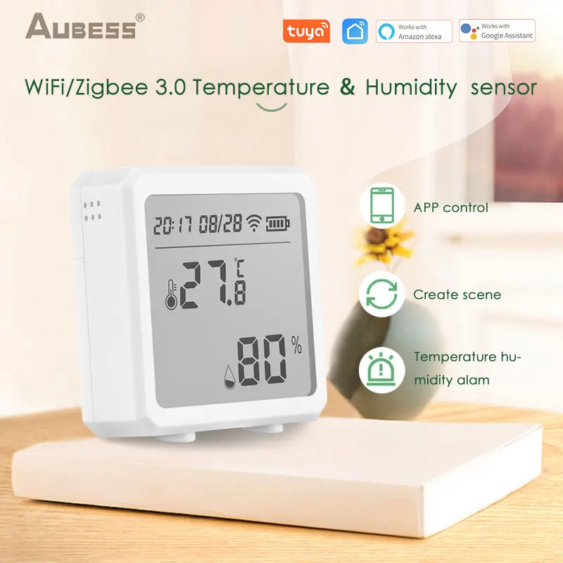 Tuya Zigbee Wifi датчик температуры/влажности умный дом детектор безопасности с/без
