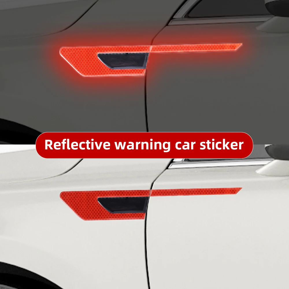 

2Pcs Car Reflective Sticker Safety Warning Mark Stickers Decorative Anti-scratch Safety Warning Stickers Car Styling Accessories