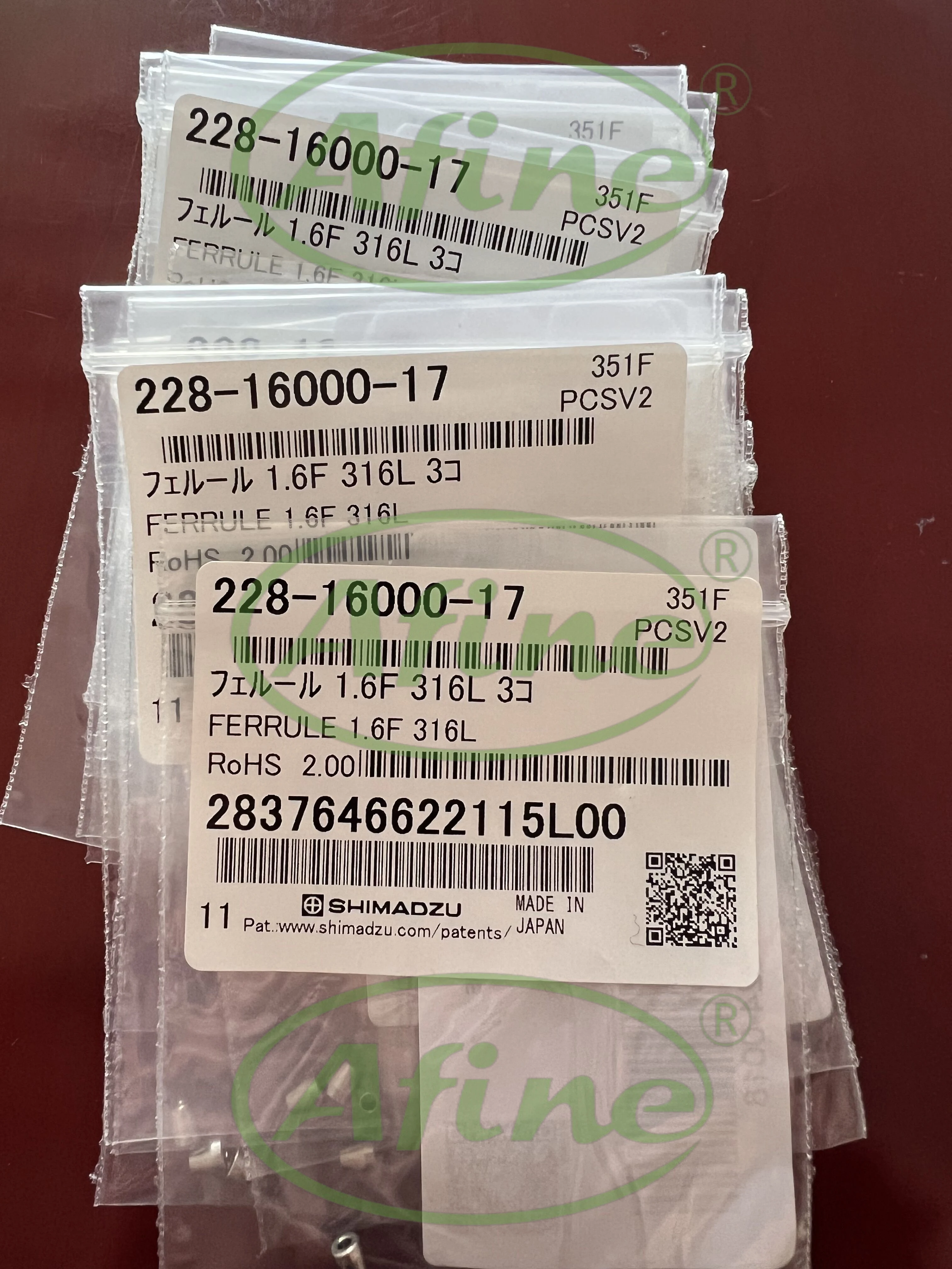 Металлическое кольцо лезвия AFINE Agilent 228-16000-17 FERRURE 1.6F 316L 3 шт. для LCMS-2010