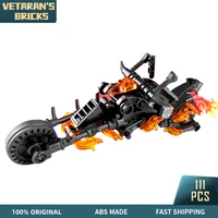 moc ghost motorcycle devil rider flame motorbike motor mini scale model building blocks sets bricks toy for kids birthday gifts