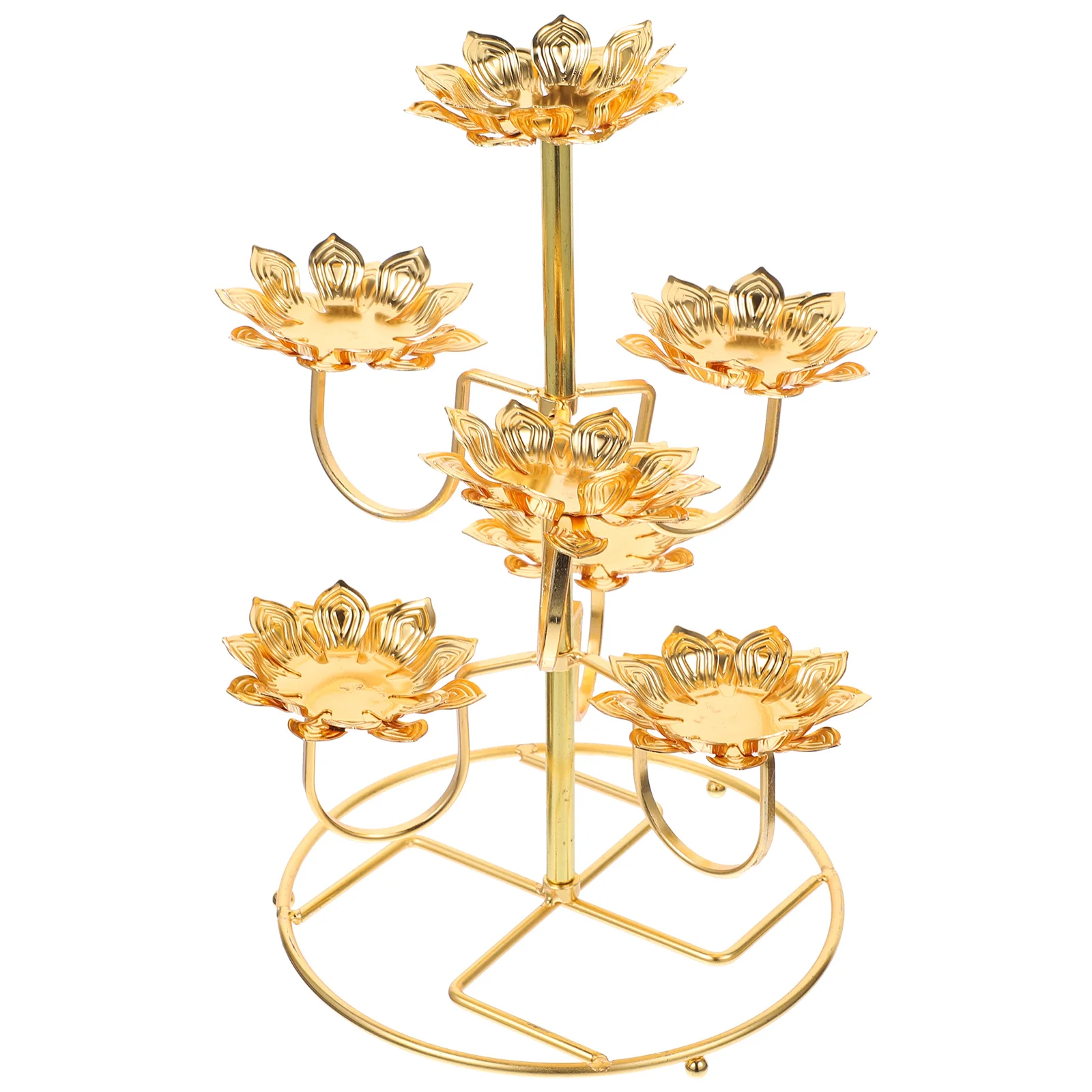 

Ghee Lamp Holder Living Room Decorations Creative Candlestick Ornaments Bedromroom Lotus Rack Stainless Steel Stand Diwali