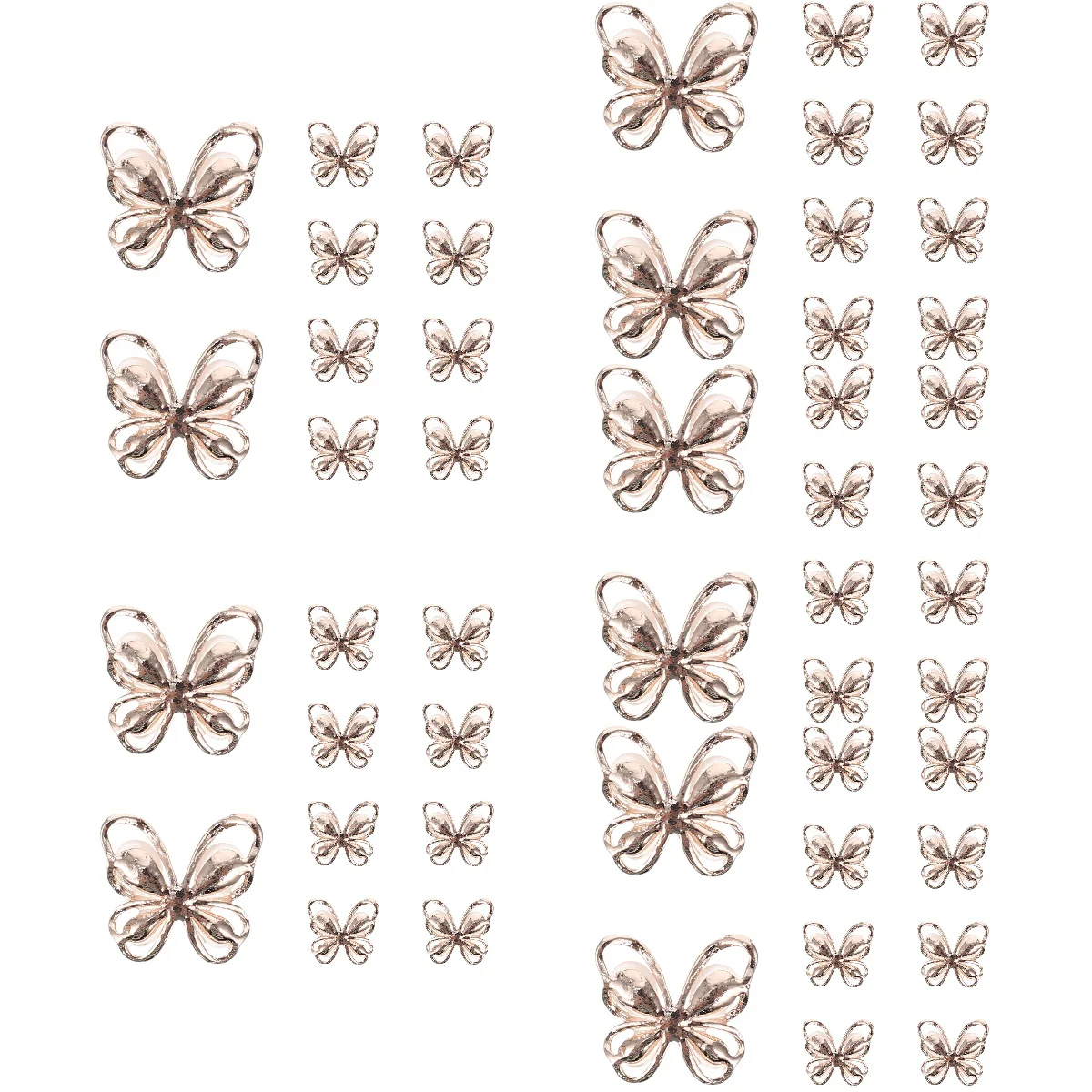 

50 Fingernail Decor Rhinestone Inlaid Hollow Butterflies DIY