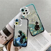 spoof van gogh painting clear phone cases for coque iphone x xr xs 7 8 plus se 2020 11 12 13 pro max case art apple phone covers