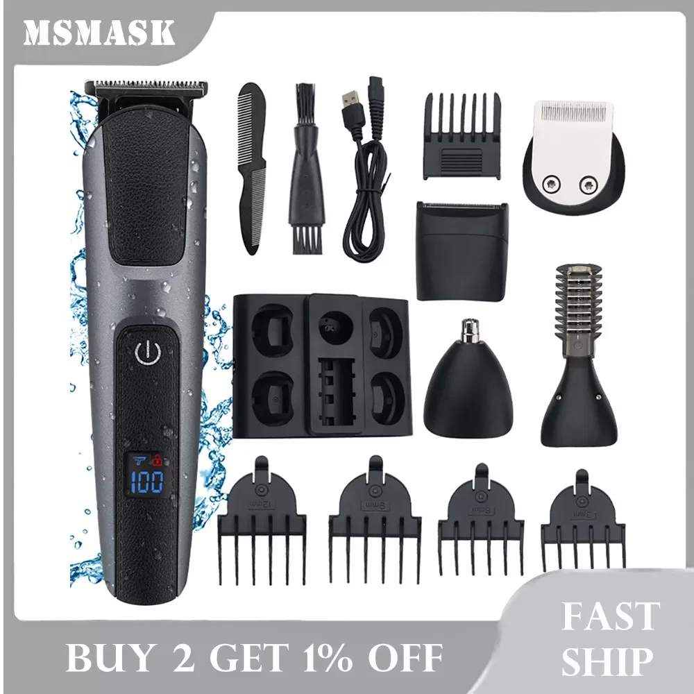 

NEW2023 6 in 1 USB Recharge Hair Clippers Trimmers For Men Multifunctional Hair Trimmer Scissors Hair Cutter Machine