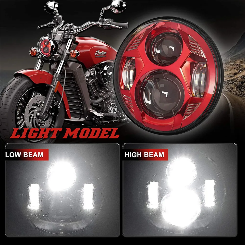 Фото Мотоциклетная фара и корпус диаметром 7 дюймов для Harley KAWASAKI Honda Yamaha Suzuki Chopper Cafe Racer Bobbe BMW Aprilia №3