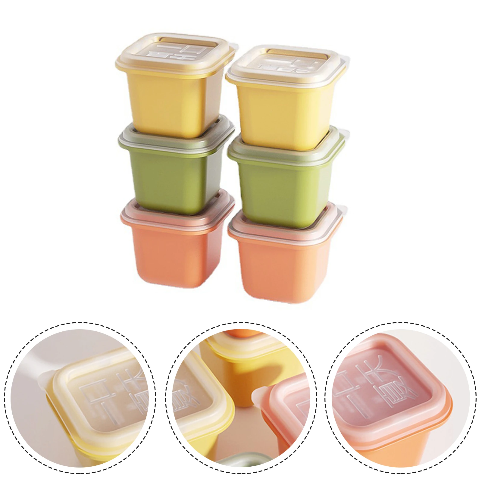 

6pcs/Set 50mI Ice Ball Maker Mold For Summer Drinks With Dust Cover Square Cubic Ice Cube Maker Container Ice Tray Storage Box
