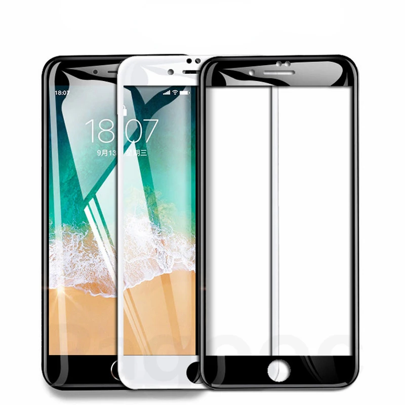 

Curved Edge Tempered Glass On For iPhone 7 8 6 6S Plus SE Glass Screen Protector on iphone8 iphone7plus iphone8plus Film Case