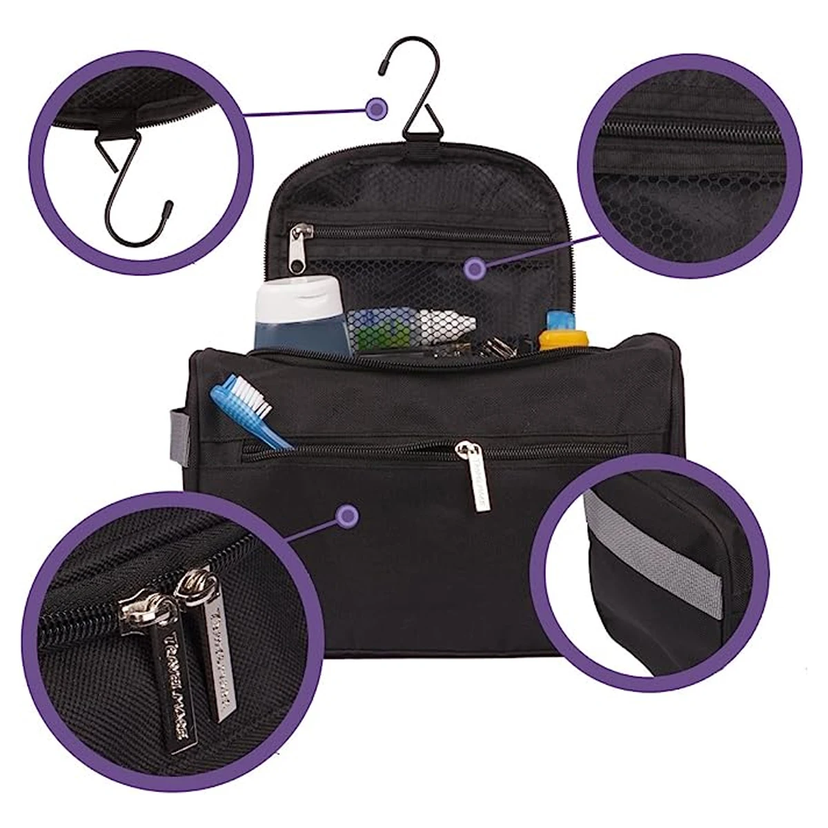 

YANZAI Portable Waterproof Makeup Bag Storage Bag Toiletries Organizer Women Travel Cosmetic Bag Wash Pouch