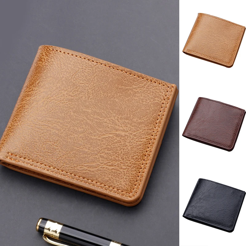 

Casual Business Money Clip Card Holder Button Wallet Driver's License Holder Purse Men PU Leather Durable