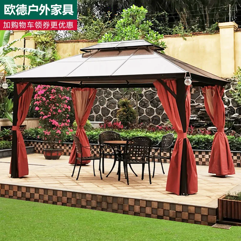 

Ode outdoor gazebo tent villa courtyard garden outdoor balcony roof aluminum alloy four-poster pavilion awning