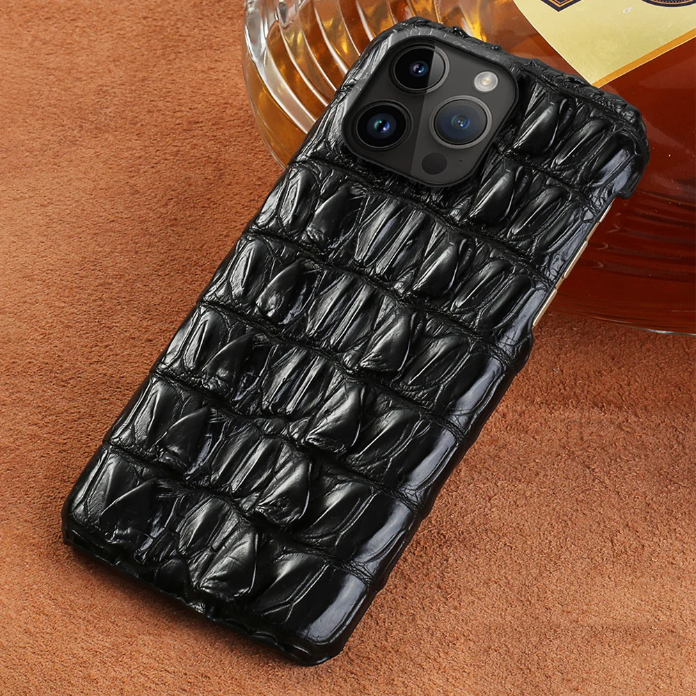 100% Genuine Crocodile Leather Phone Case For iPhone 11 12 13 14 Pro Max 12 Mini XR X XS 6 6S 7 8 Plus SE 2020 Luxury Back Cover
