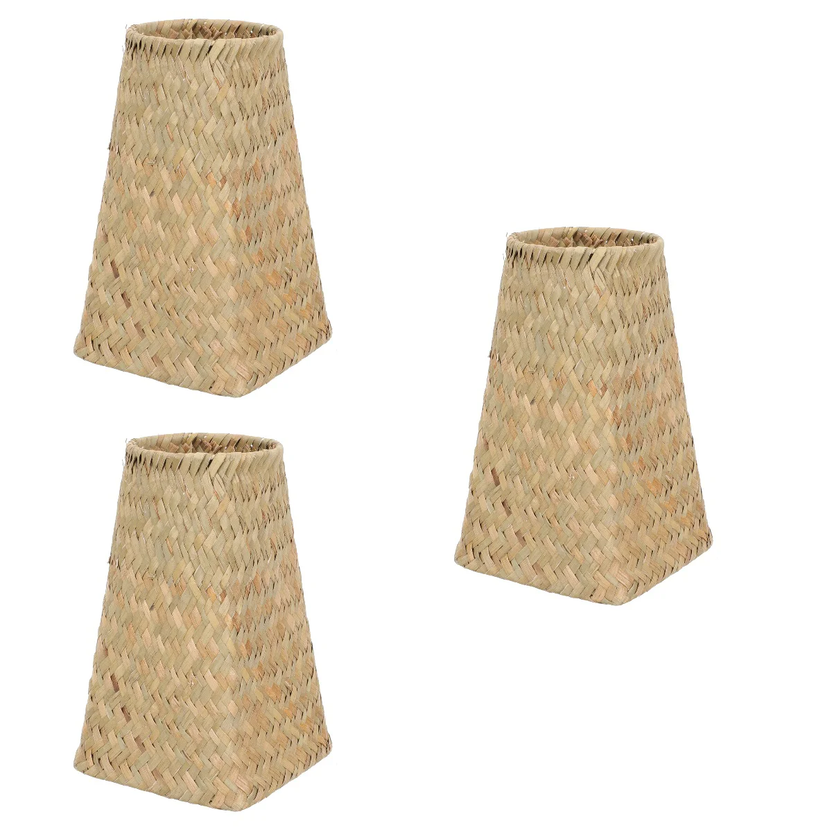 

Vase Flower Basket Woven Rattan Pot Seagrass Dried Planter Farmhousevintage Fry Container Arrangement Retro Decorative Modern