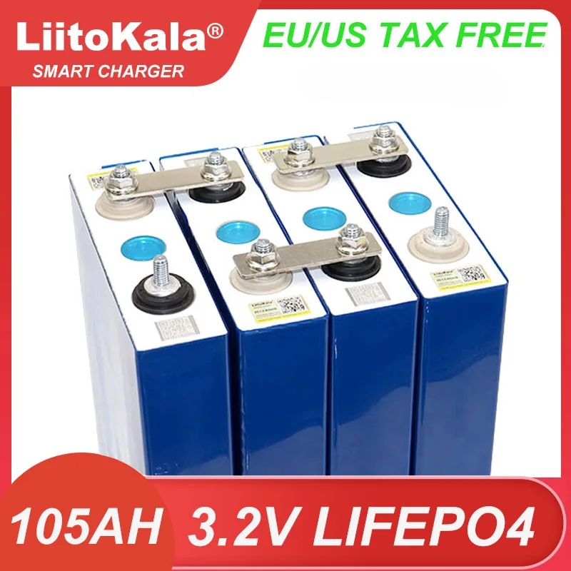 LiitoKala Новый 3 2 В 105 Ач LiFePO4 аккумулятор Литий-железо-фосфа DIY 4s 12 24 RV Мотоцикл