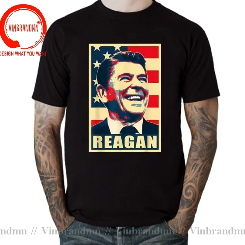 History &amp Politics President Reagan Conservative American Republica Propaganda Poster T shirt USA Flag Democrat Tshirt