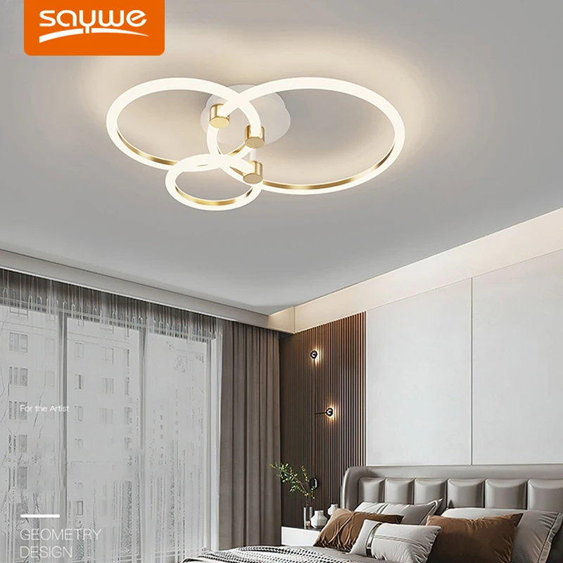 Modern LED Acrylic Chandelier For Bedroom Living Room Lamp Indoor Lighting Dimmable With Remote control AC85-260V Fixtures