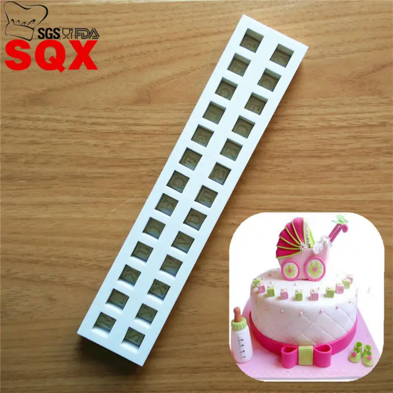 

high quality 26 Letters in Cubes Silicone Cupcake Cake Decorating Tool Chocolate Fondant Cake Mold SQ16235