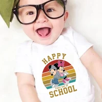 mickey minnie disney character cartoon fashion color design print childish white exquisite button bodysuit breathable style