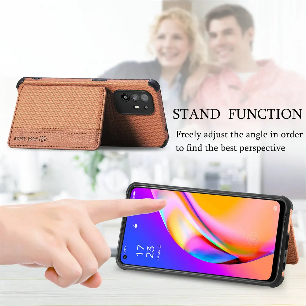 for oppo a54 a74 a 94 5g phone case realme c25s c21y leather card back panel funda reno 5 lite a54s a94 54 74 a16 s flip cover free global shipping