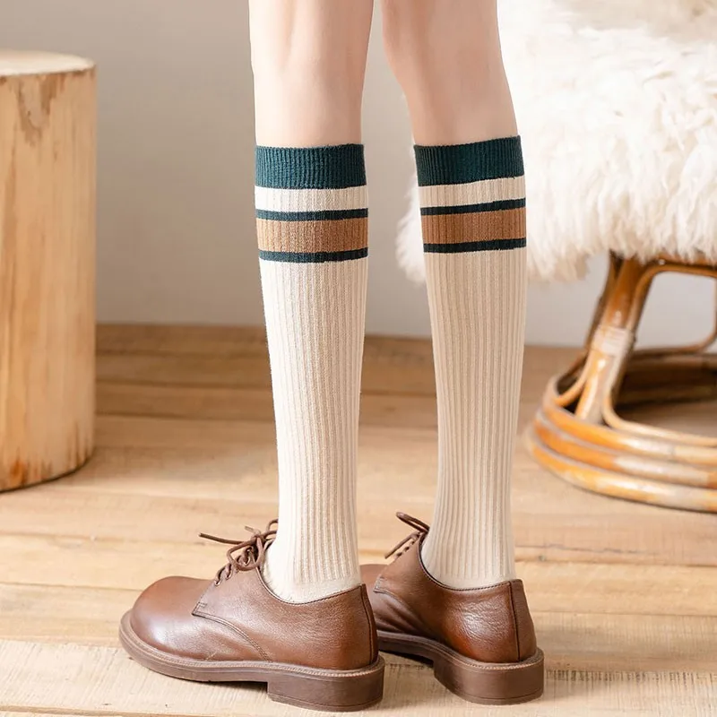 

Calf socks female autumn and winter thickening warm cashmere knee length socks female tall socks Japanese knee high socks