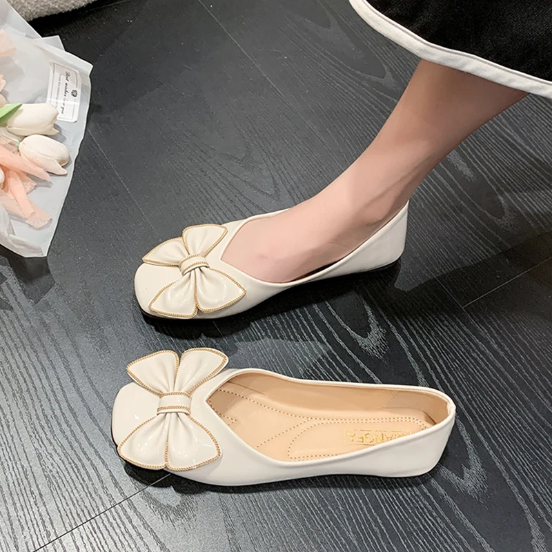 

Bow-Knot Shoes Woman Comfortable And Elegant Autumn Round Toe Casual Female Sneakers Modis Soft Flats Shallow Mouth Butterfly Fa