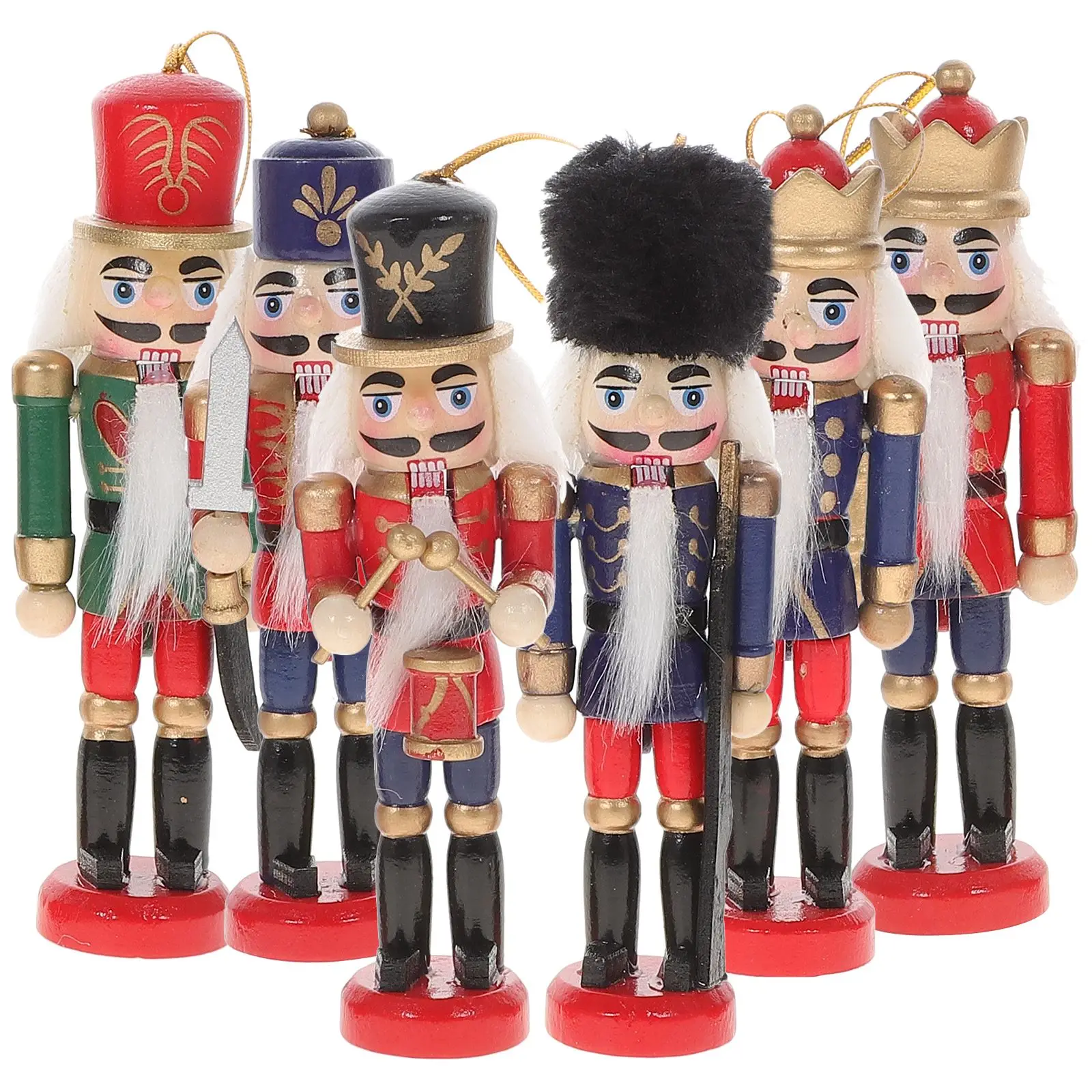 

6Pcs Xmas Tree Decorative Xmas Decorations Xmas Nutcracker Christmas Nutcrackers Figures Xmas Gift Hanging Nutcracker Decor