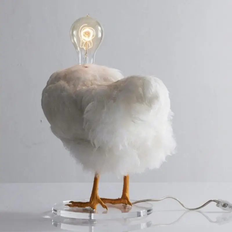 

Taxidermy Chicken Lamp Decoration Creative Simulation Laying Hens Animal Chicken Eggs Light Home Holiday Party Gift Ornamnets