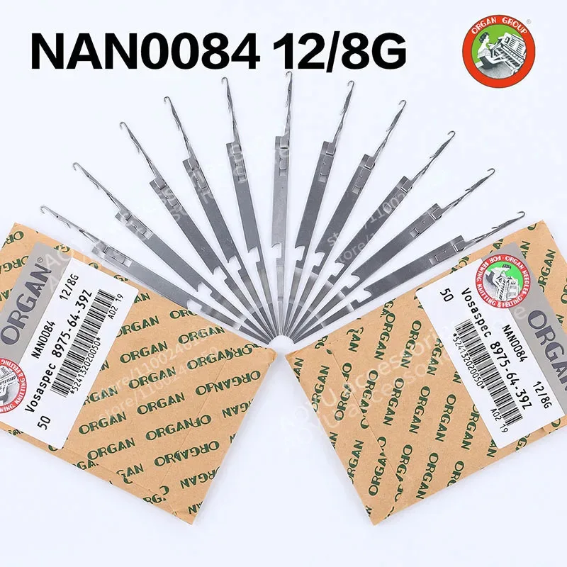 Фото 50 шт. Иглы-крючки ORGAN NAN0084A Vosaspec 8975-64-39Z 12/8G для китайских вязальных машин SHIMA SEIKI №1