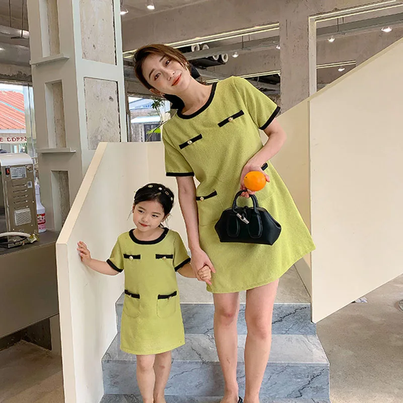 

Family Matching Clothes Summer Children Dress MINI Princess Loose Woman Dress Toddler Girl Clothes Mother Daughter Look FY04172