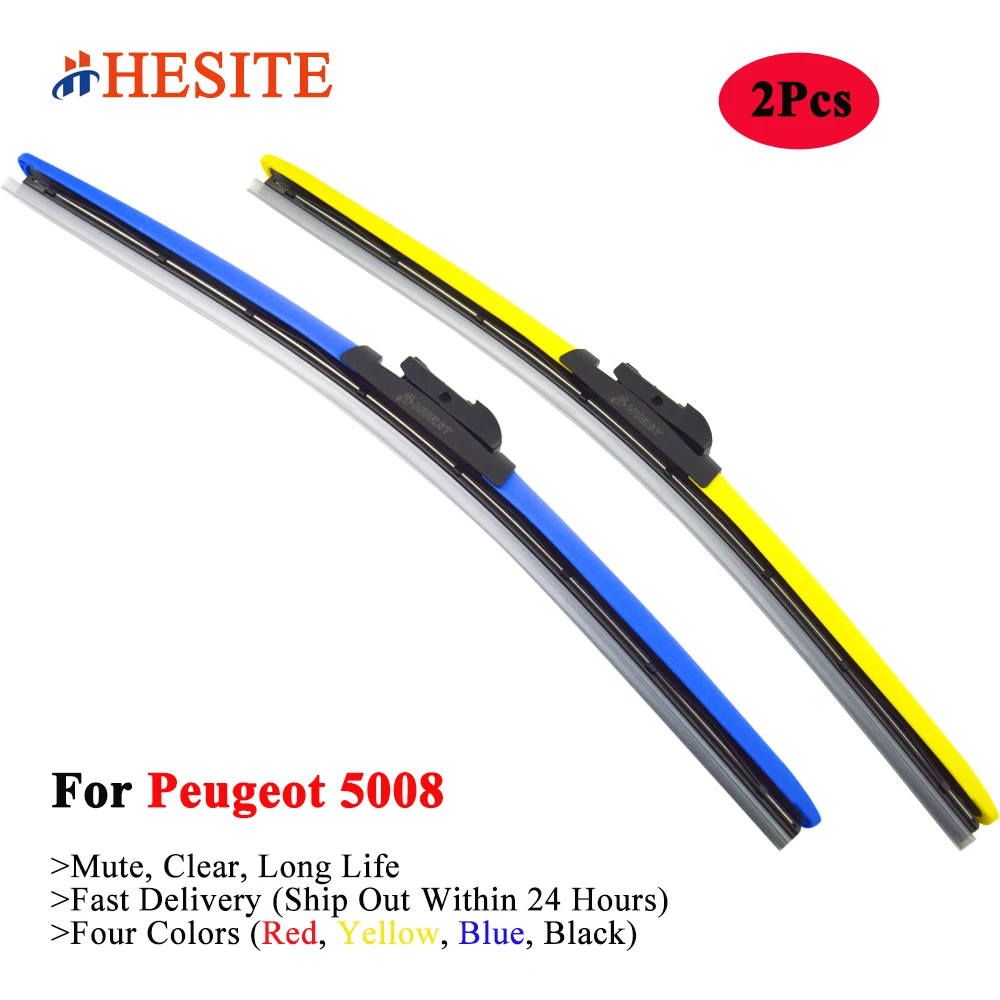 

HESITE Colorful Windshield Wiper Blades For Peugeot 5008 MPV 1.62.0 HDi Models 2009 2010 2012 2015 2016 2017 2018 2019 2021 2022
