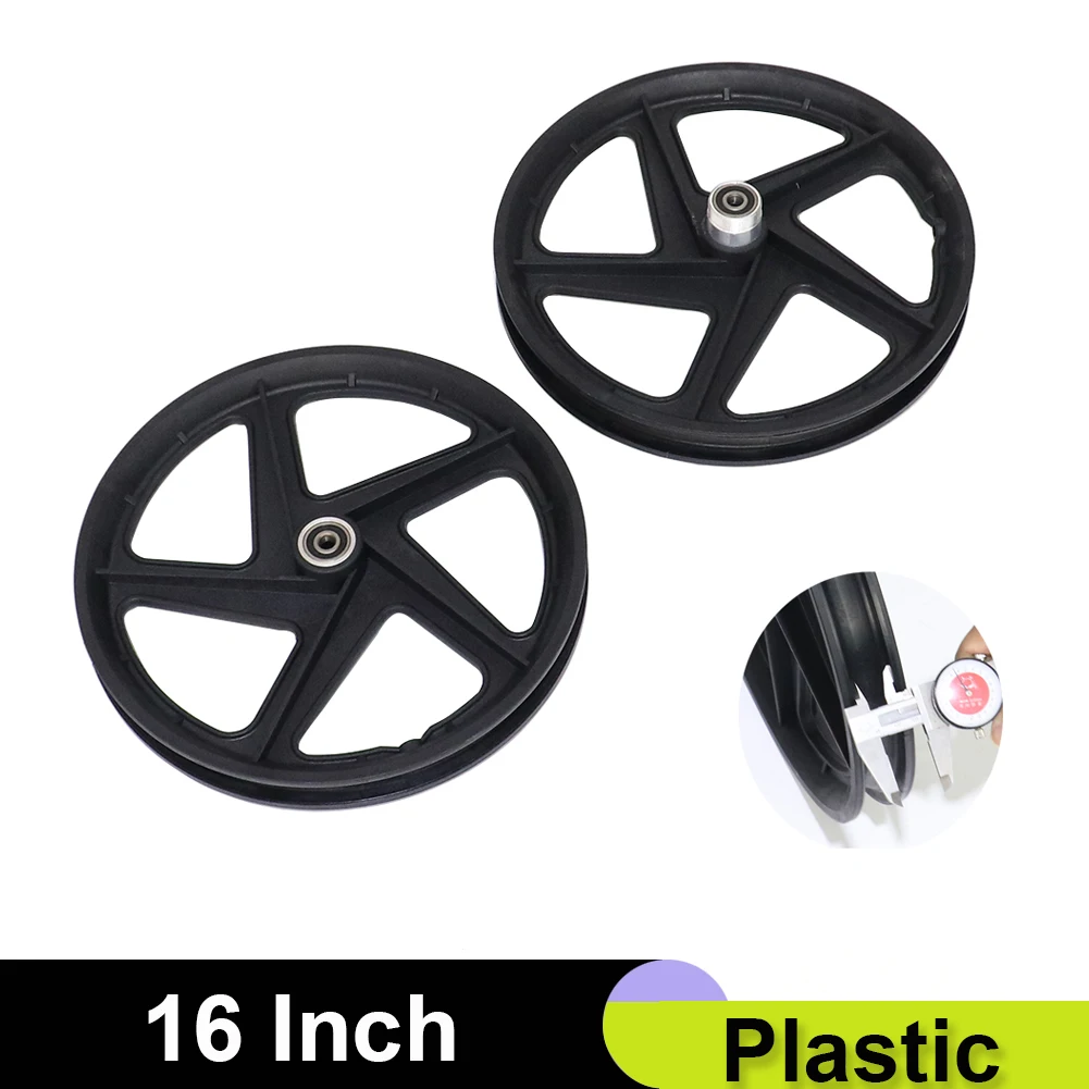 1 Pair 320mm 16 Inch Front And Rear Wheel Tyre Plastic Rim Hub For 16inch Electric Scooter Bike Motorcycle Accessories enlarge