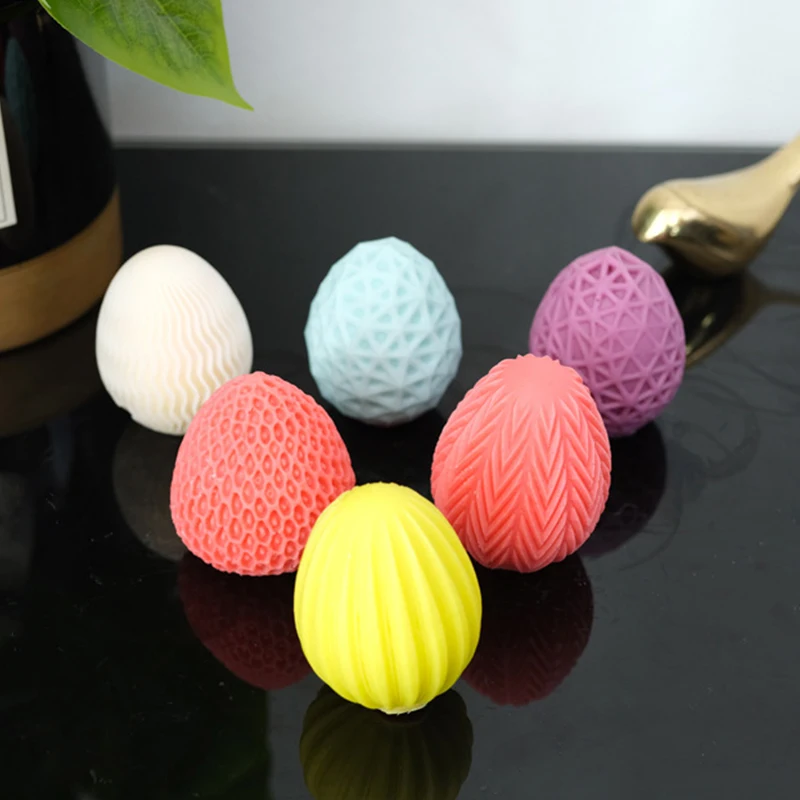

DIY Colorful Silicone Candle Mold Easter Eggs Handmade Aromatherapy Candle Mould Chocolate Gypsum Epoxy Resin Decoration