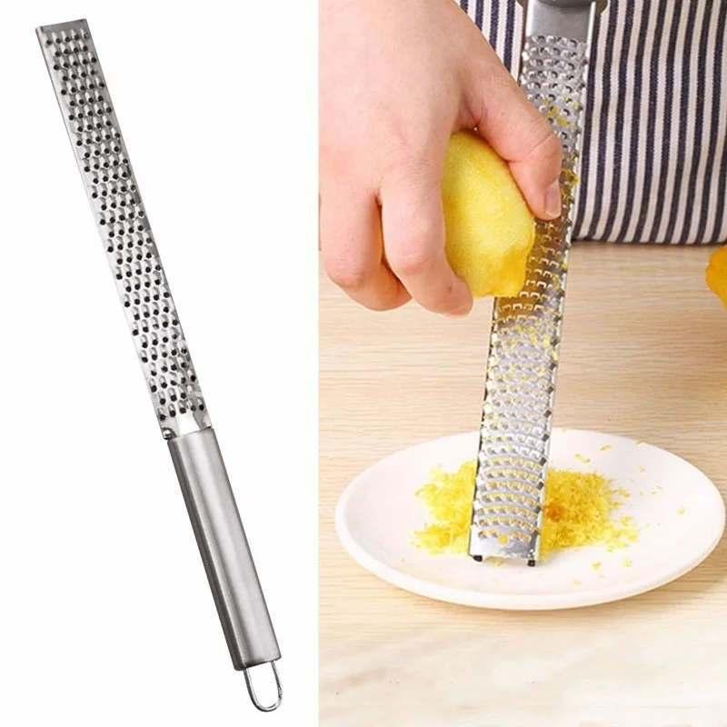 

Stainless Steel Handheld Citrus Lemon Zester Grater Long Chocolate Grater Cheese Grinder Fruit Peeler Ginger Garlic Kitchen Tool