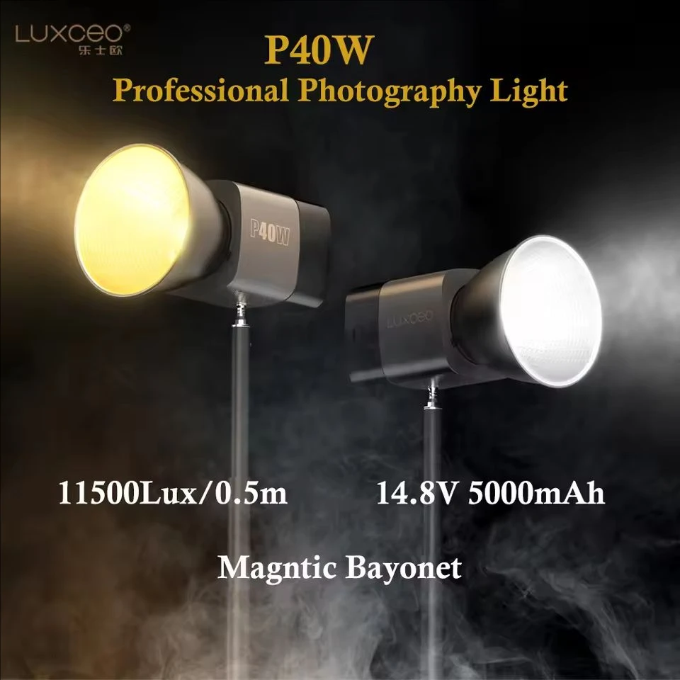 Светодиодный светильник LUXCEO для видеосъемки 40 Вт двухцветный COB фотостудии 2500-6500