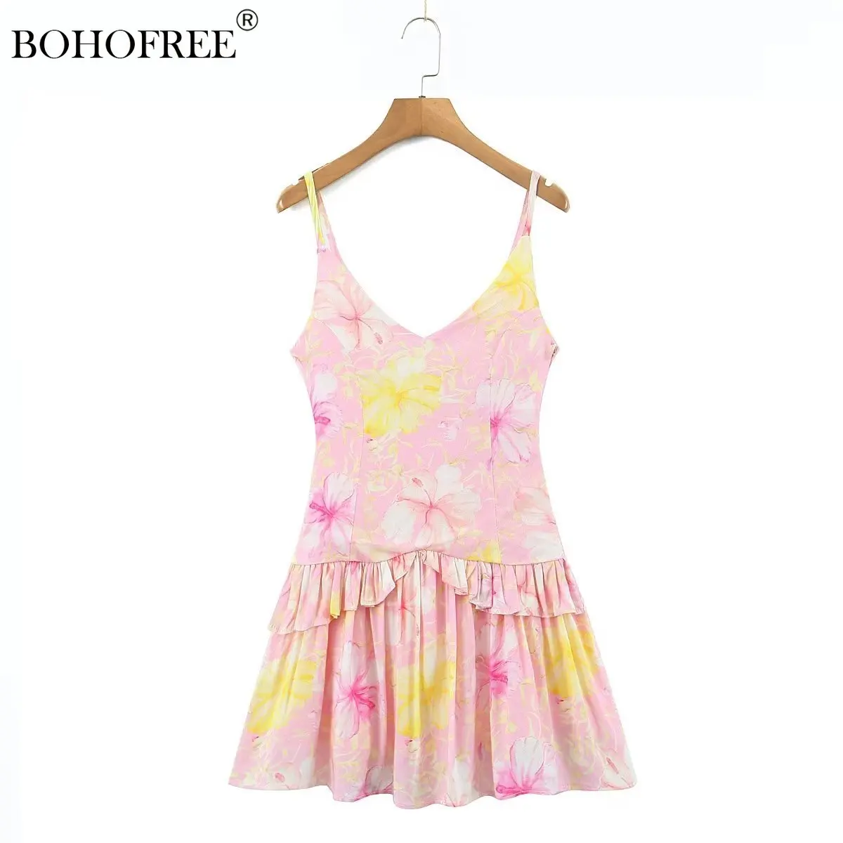 

Платье Booho на бретелях-спагетти, мини-платье, элегантное женское винтажное платье, женская одежда, летнее платье, женские платья