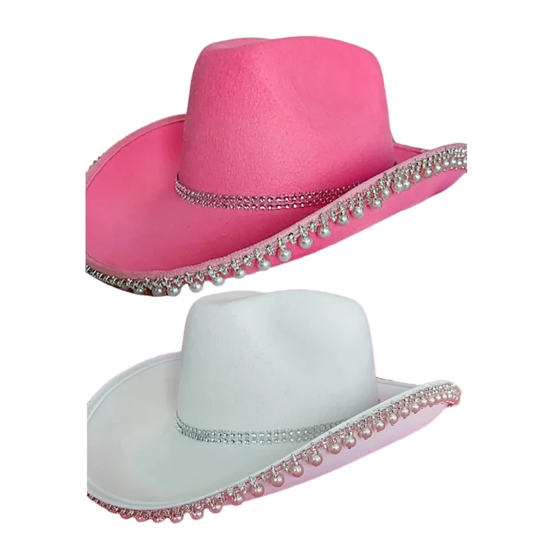 

Весенняя элегантная шляпа Cowgirl блестящая полосатая шляпа для свадебной фотосъемки Солнцезащитная шляпа