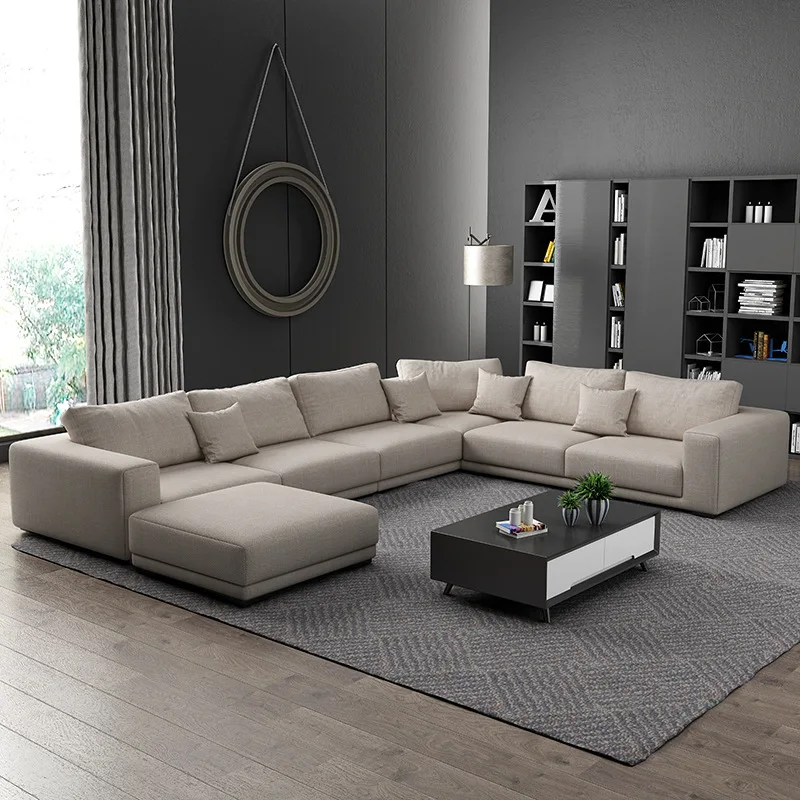 

European-style sofa u-shaped corner reception large economical cloth sofa spacious atmosphere living room rural set comfortable