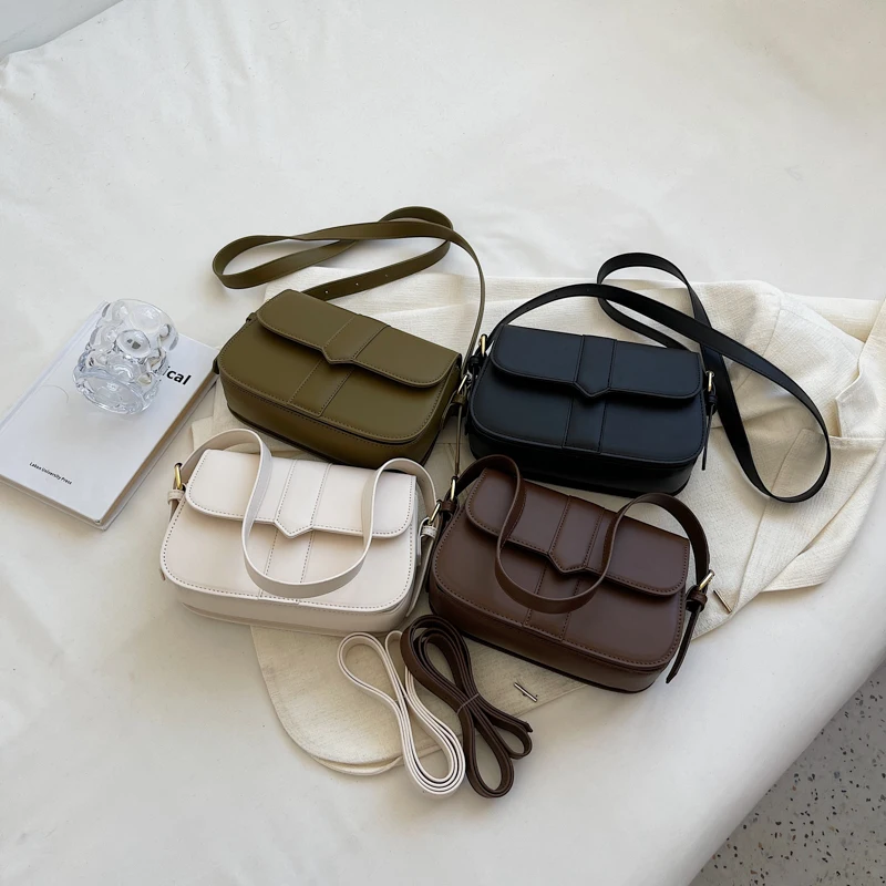 Jin Mantang Vintage Small PU Leather Flap Shoulder Bags for Women 2022 Hit Trend Female Branded Trending Underarm Handbag