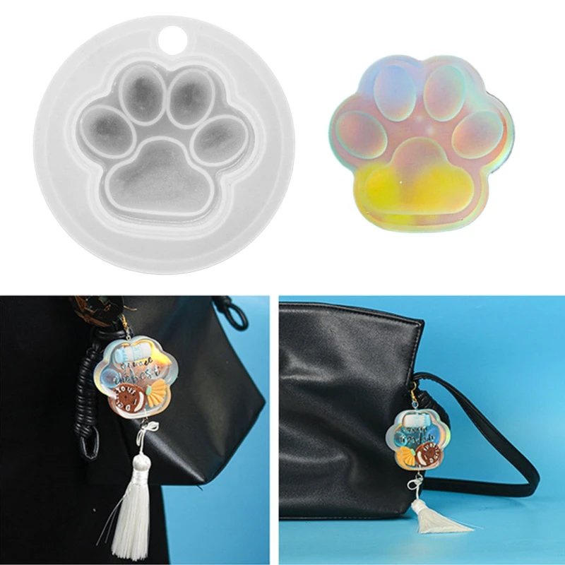 

Frosted Cat Claw Keychain UV Crystal Epoxy Mold Earrings Pendant Resin Silicone Mould DIY Crafts Jewelry Casting Tool
