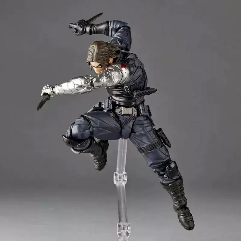 Фото Фигурка зимнего солдата Kaiyodo Revoltech AMAZING YAMAGUCHI Bucky Barnes Капитан Америка Фигурки Коллекционная модель игрушки №5