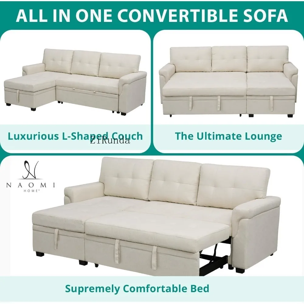 Г-образный диван выдвижной с местом для хранения вещей двусторонние спальные