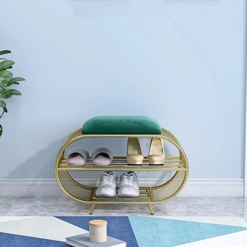 Оригинальная подставка для обуви с сиденьем украшение прихожей полка хранения