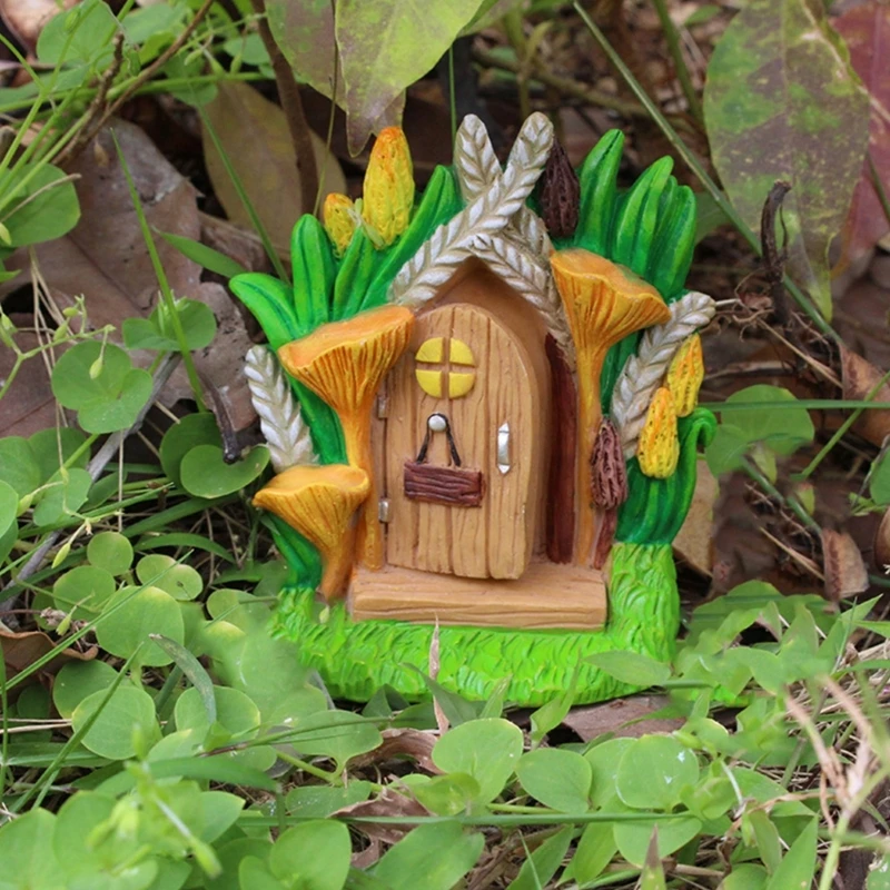 

Милые миниатюрные статуэтки со сказочными окнами и дверями, садовая скульптура с изображением дома и двора Elf B03E