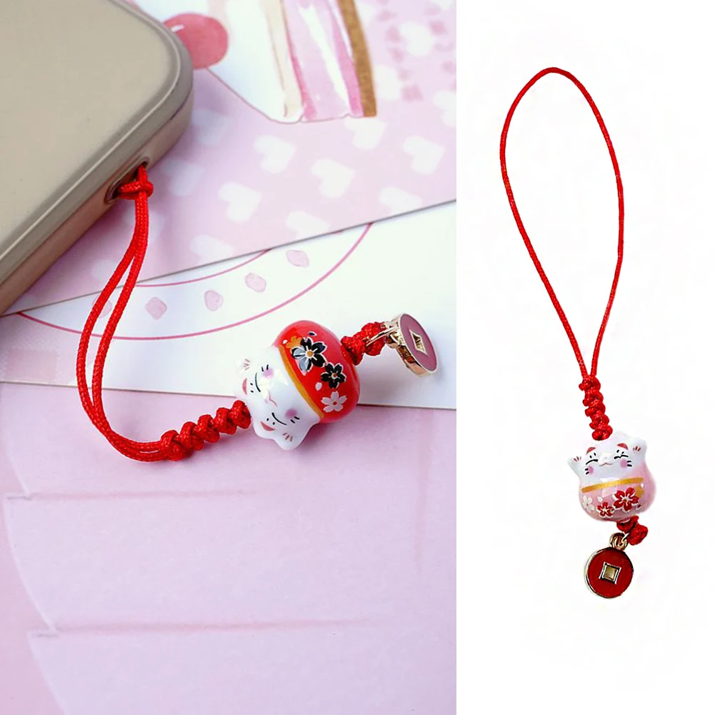

Cute Cartoon Japanese Lucky Cat Keychain Maneki Neko Trinkets Phone Charms Car Keys Pendant Key Chains Pray Keyfob Couple Gifts